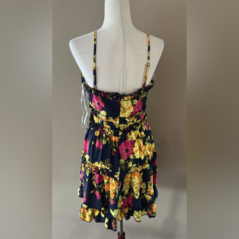 Floral Navy and Yellow Dress - Picture 7 of 10